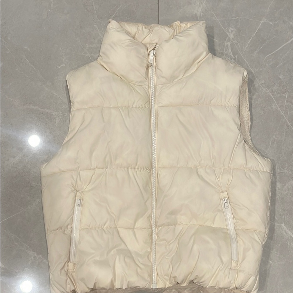 Old Navy Cream Puffer Vest
